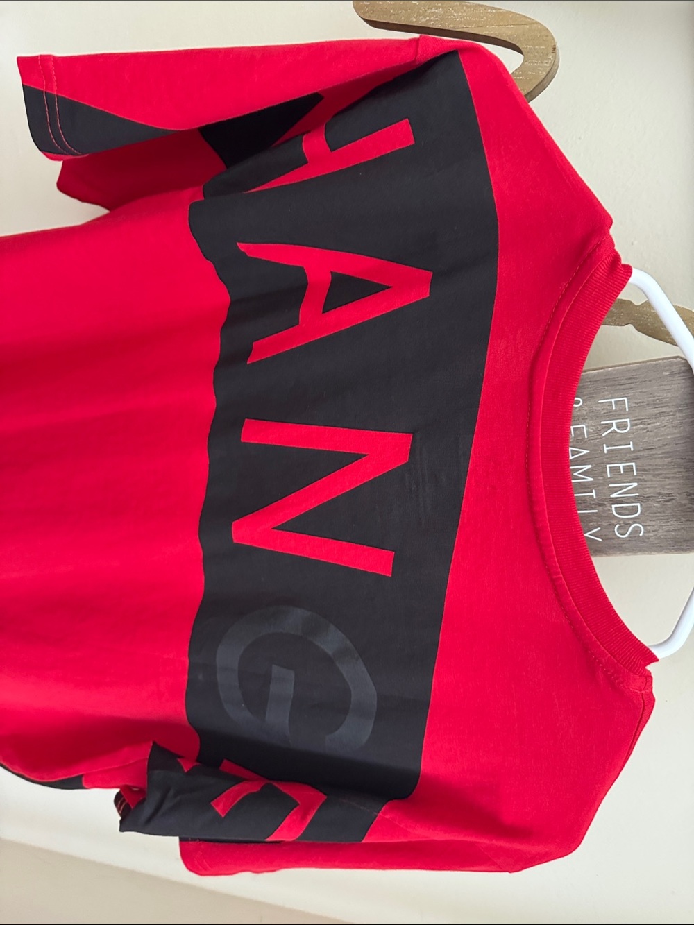 Armani Exchange Red Short-Sleeve V-Neck Graphic Tee - Picture 5 of 8